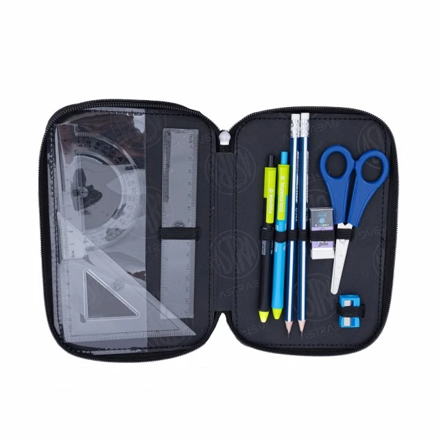 Triple vanity case with accessories ASTRABAG Pixels, AC31, 20.5 x 13 x 6 cm