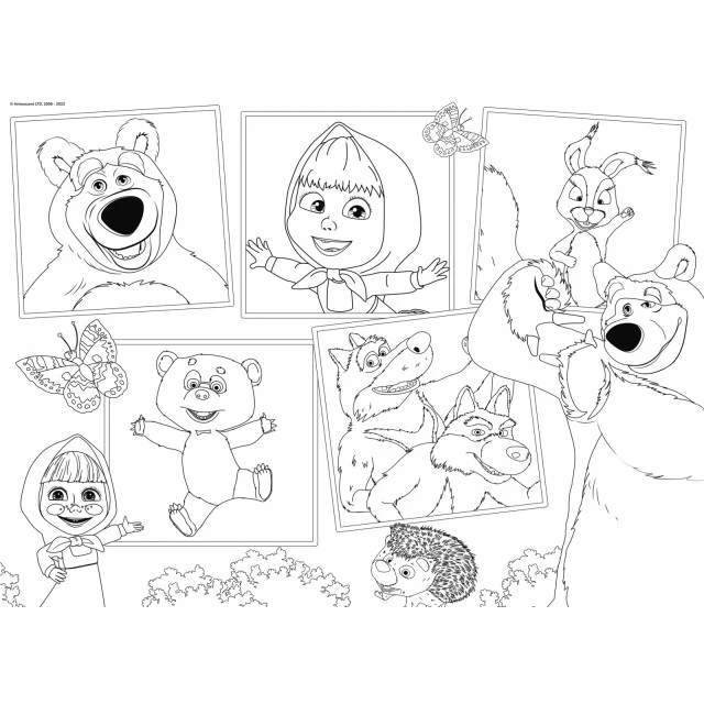 Puzzle, Lisciani, Masha and the Bear, Double-sided puzzle 35 pieces