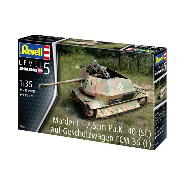 Сглобяем модел Танков разрушител Marder I - 7,5cm Pa.K. 40 (Sf.) Auf Geschutzwagen FCM 36 (f), 245 части