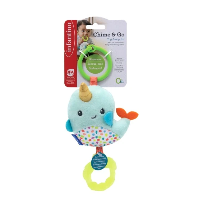 Бебешка мека сензорна играчка, Infantino, Нарвал