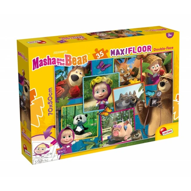 Puzzle, Lisciani, Masha and the Bear, Double-sided puzzle 35 pieces