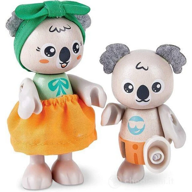 Set of wooden figures Koala family, 10 parts