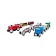 Childrens play set Shelf with wooden trains, 19 parts