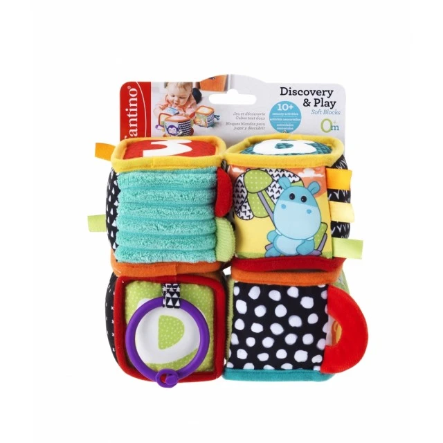 Set of soft educational cubes, Infantino, 4 pieces