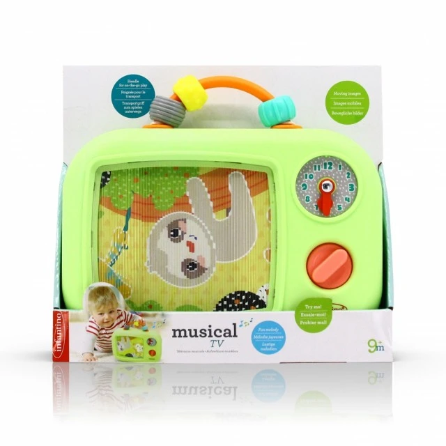 Интерактивна играчка, Infantino, Музикален телевизор, Зелен