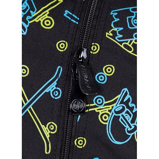 School backpack, Astra, AB330, Skateboards with neon effect, 39x28x15cm