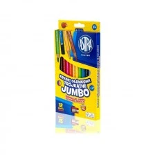 Colour pencils triangular Jumbo 12 colours + sharpener