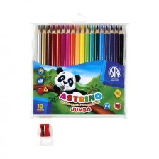 Astrino triangular colored pencils - 18 colors sharpener gift