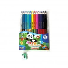 Astrino double-sided jumbo pencils 12 pcs, 24 colors and a gift sharpener