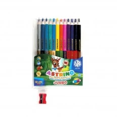 Astrino double-sided jumbo pencils 12 pcs, 24 colors and a gift sharpener