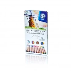 Colour pencils cedar wood in metal box Astra Prestige 12 colours