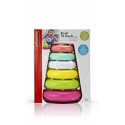 Pyramid with rings for stacking, Infantino, Pink