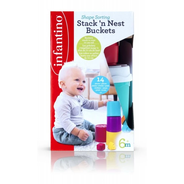 Set of bins for arranging and sorting, Infantino, 14 pieces