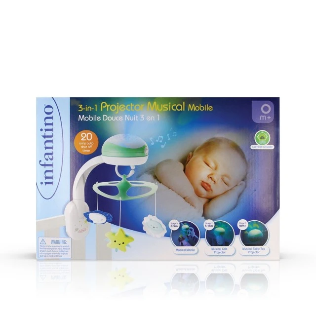 Musical carousel with projector 3in1, Infantino, Green
