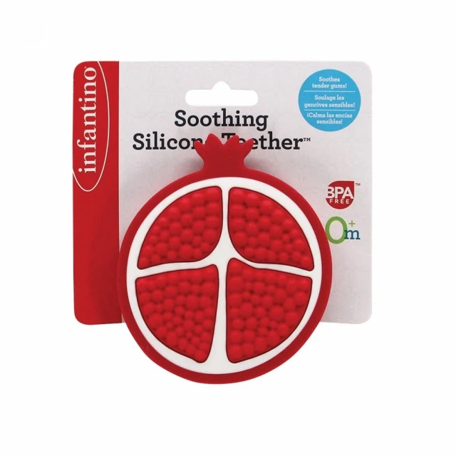 Soothing Silicone Baby Teether, Infantino, Pomegranate