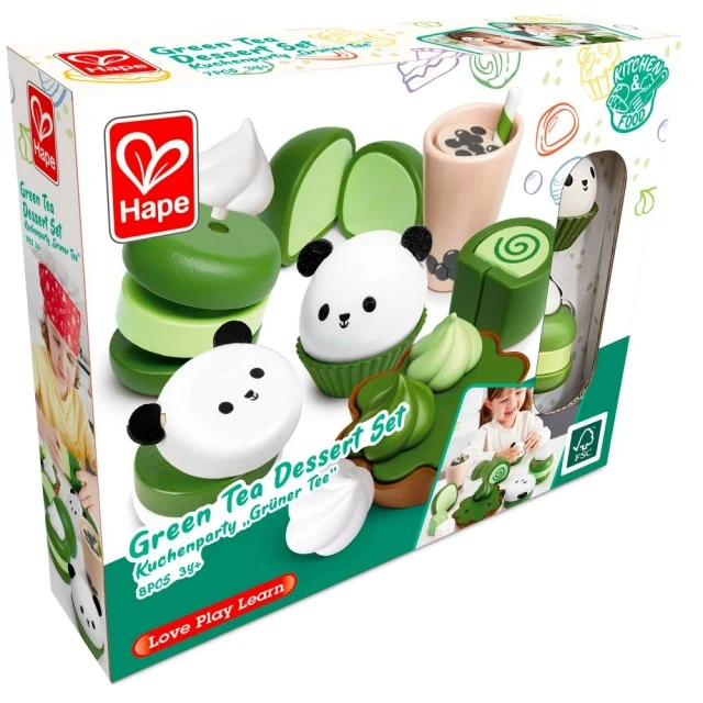 Children’s wooden set, Hape, Green tea dessert, 8 pieces