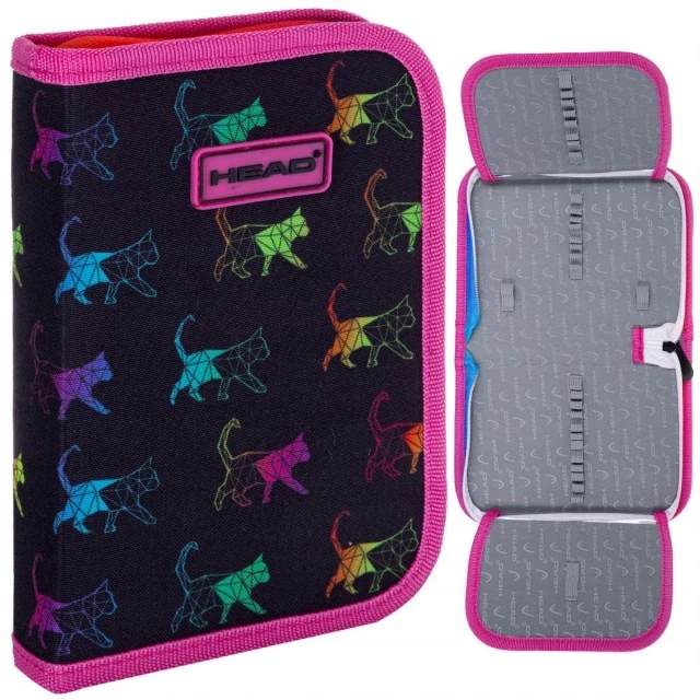 School pencil case Head, Rainbow Kitty, 20x14x3.5 cm
