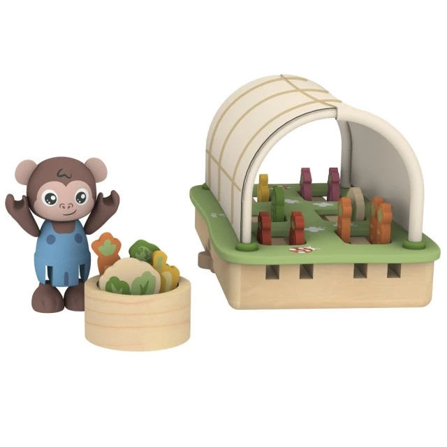 Interactive wooden set, Hape, Organic greenhouse, 32 pieces