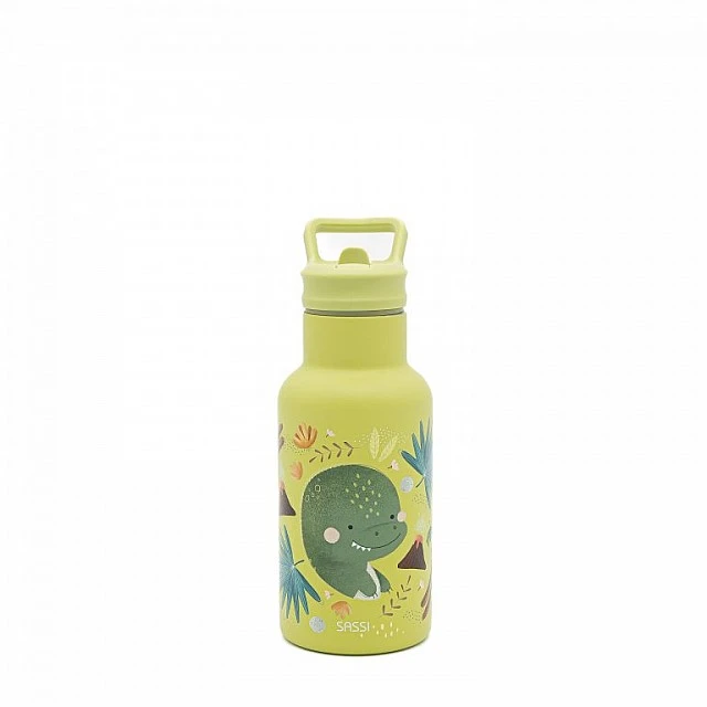 Stainless steel thermos bottle, Sassi, 350ml, Dinosaur