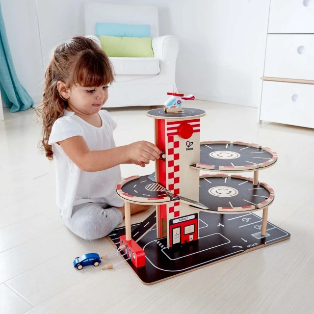 Wooden game Three-story parking