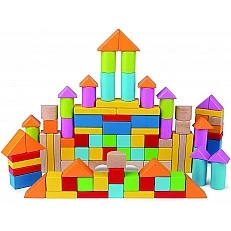 Дървени разноцветни кубчета, Hape, 101 части