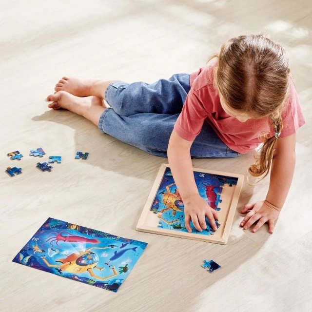 Wooden puzzle Adventures in the ocean, 48 pieces