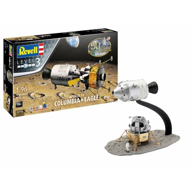 Apollo 11 Columbia and Eagle Prefab Model Kit, 60 Pieces