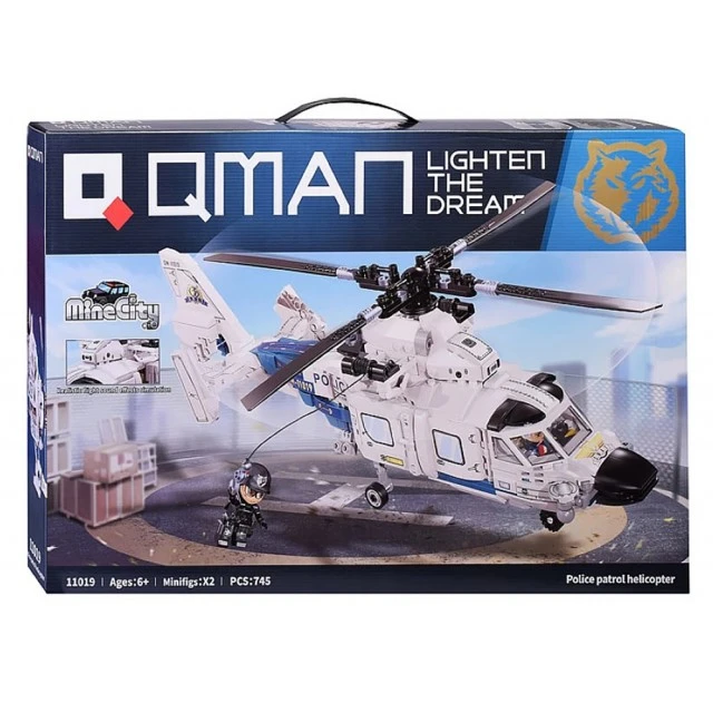 Constructor, Qman, Mine City, Police Patrol Helicopter, 745 parts