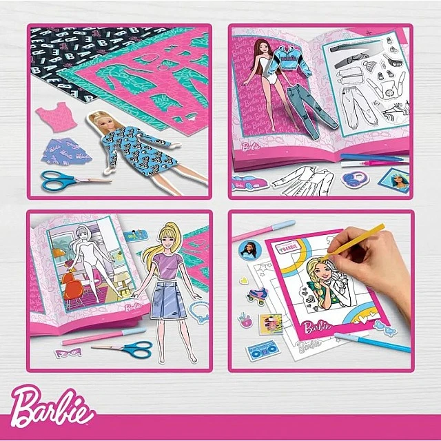 Творчески комплект, Lisciani, Barbie, 2 в 1 раница с комплект за рисуване