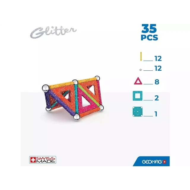 Magnetic constructor Glitter Panels 535, 35 parts