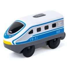 Intercity locomotive with battery, Hape, 12 x 4 x 5 cm, Blue