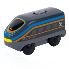 Intercity locomotive with battery, Hape, 12 x 4 x 5 cm, Black