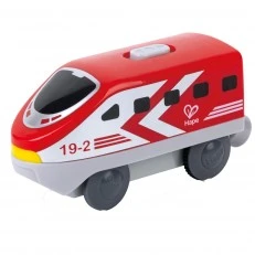 Intercity locomotive with battery, Hape, 12 x 4 x 5 cm, Red