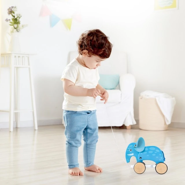 Wooden pull toy, Hape, Elephant, 24 x 11 x 20 cm