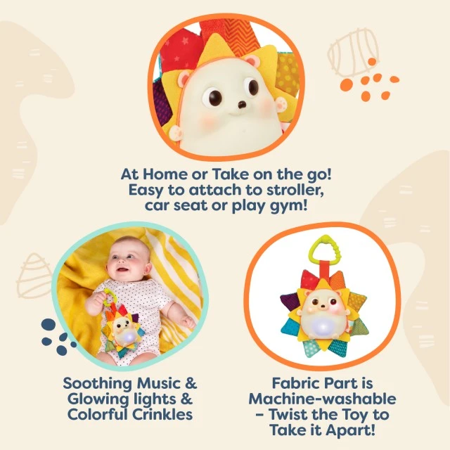 Interactive baby toy, Battat, Musical Light-Up Hedgehog