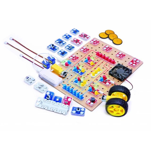 Образователен комплект, Hape, LabBox, Лаборатория за изследване на вериги, 95 части