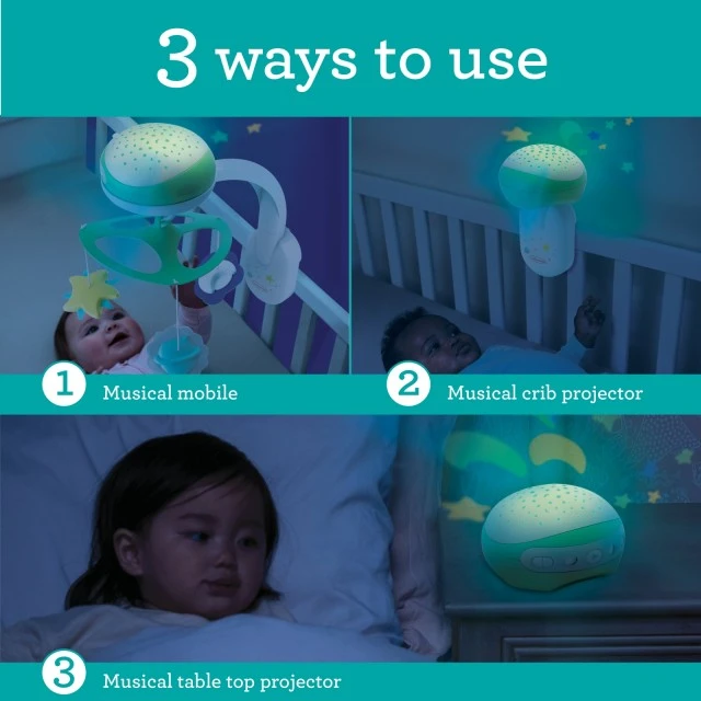 Musical carousel with projector 3in1, Infantino, Green