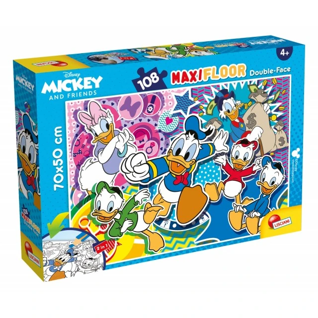 Puzzle, Lisciani, Donald Duck, Double-sided puzzle 108 pieces
