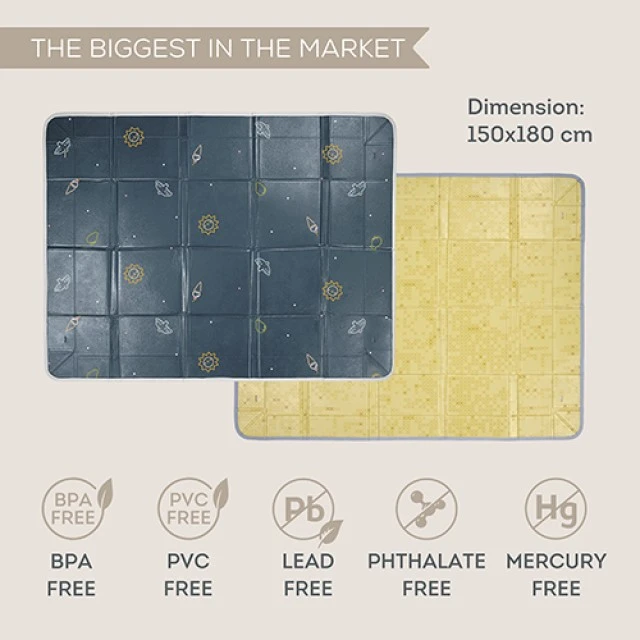 Baby double-sided mat, Taf Toys, Fold ′n Fun, Dark blue, 150 x 180 cm