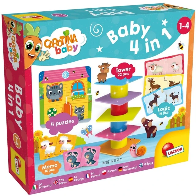 Образователни игри и пъзели, Lisciani, 4 в 1