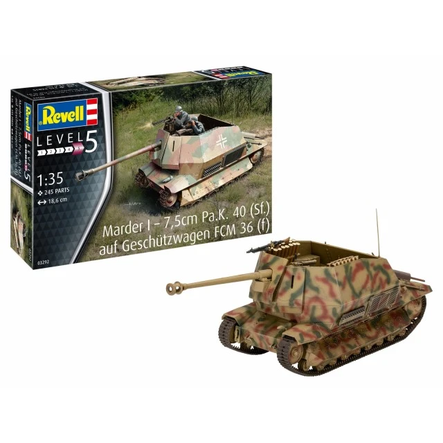 Сглобяем модел Танков разрушител Marder I - 7,5cm Pa.K. 40 (Sf.) Auf Geschutzwagen FCM 36 (f), 245 части