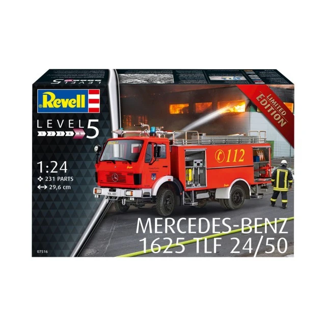 Assembled model Fire truck, Mercedes-Benz 1625 TLF 24/50, 231 parts