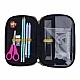 Triple vanity case with accessories, Astra, Fluffy black kitten, AC31, 20.5 x 13 x 6 cm
