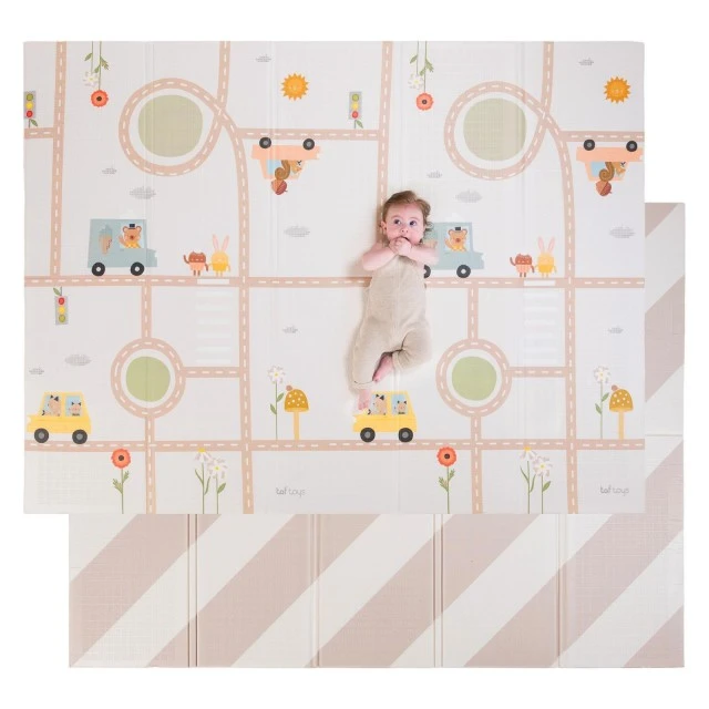 Бебешка двустранна подложка от пяна, Taf Toys, Пътни приключения, 150 x 200 см