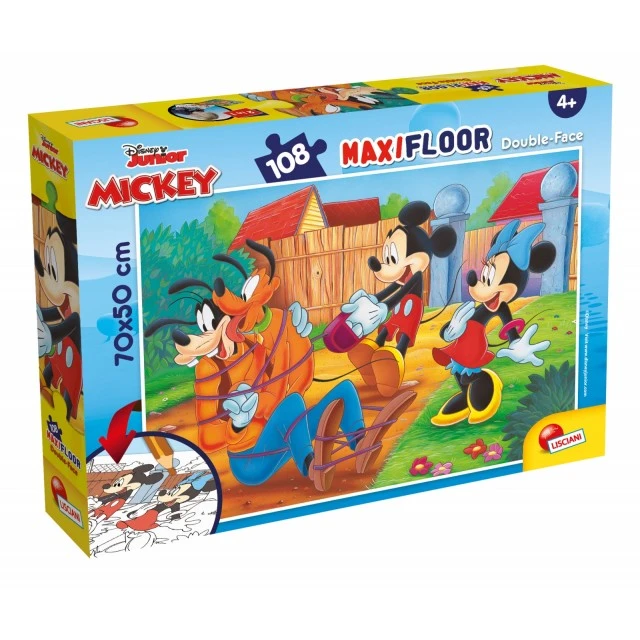Puzzle, Lisciani, Mickey Mouse and friends, Double-sided puzzle 108 pieces