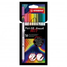 Комплект маркери, Stabilo, Pen 68 Brush Arty, 10 Цвята