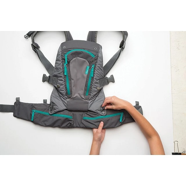 Ergonomic baby carrier with pockets, Infantino, 4 in 1, Gray, from 3.6 to 18 kg.