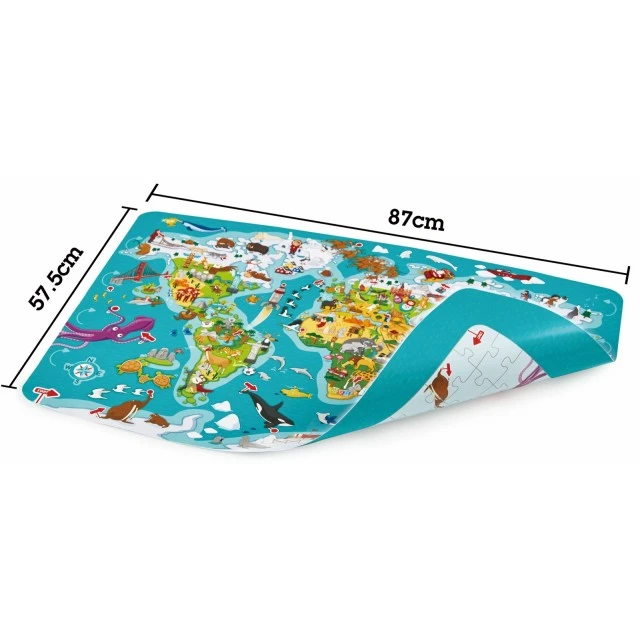World Tour 2 in 1 puzzle and game, 105 pieces