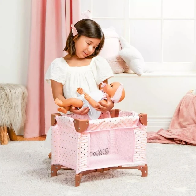 Детска играчка Сгъваема кошара за кукли Lulla Baby 14, 33 х 15.24 х 12.7 см, Розов