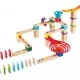 Children’s wooden track with balls and dominoes 2 in 1